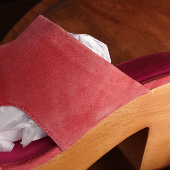 Charlotte Stone Pink Sandals with Wooden Platform - Picture 15 of 16